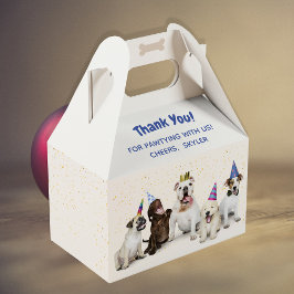 Caja Para Regalos Mascota Fiesta de perro de cumpleaños | Azul