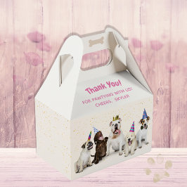 Caja Para Regalos Mascota Fiesta de perro de cumpleaños | Rosa