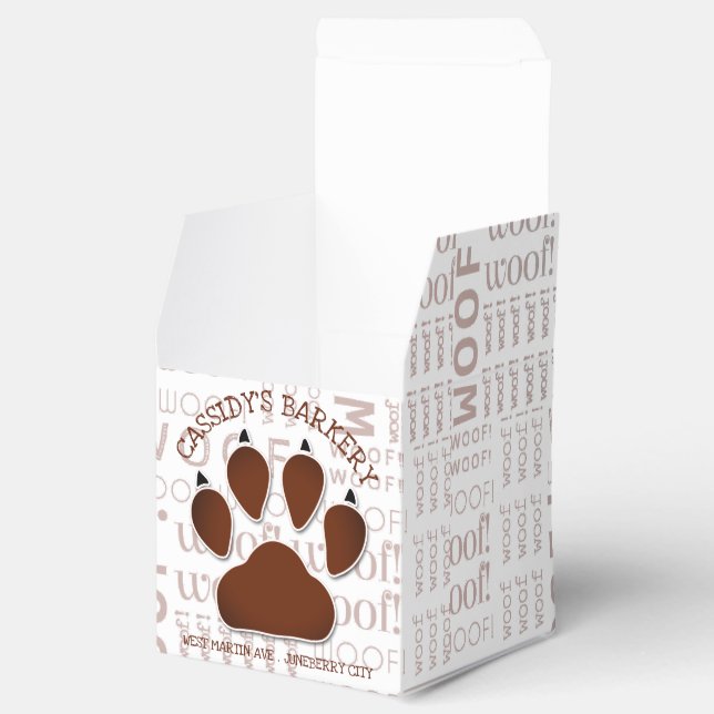 Caja Para Regalos Mascota Panadería Empresarial Papel de perro marró (Abierto)