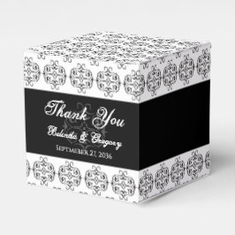 Caja Para Regalos Matrimonio de Damasco Vintage de caligrafía blanca