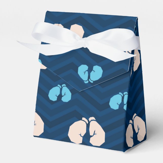 Caja Para Regalos Medianoche, Sky Blue, Tan, Chevron de guantes de b (Front Side)