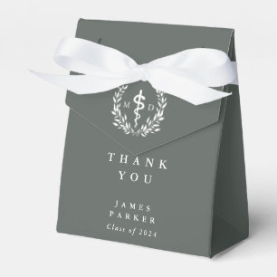 Caja Para Regalos Médica MD gris-verde + graduación de álabo