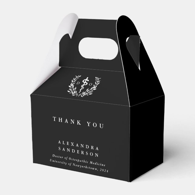Caja Para Regalos Médica negro de Osteopatía Graduación de ácidos (Front Side)