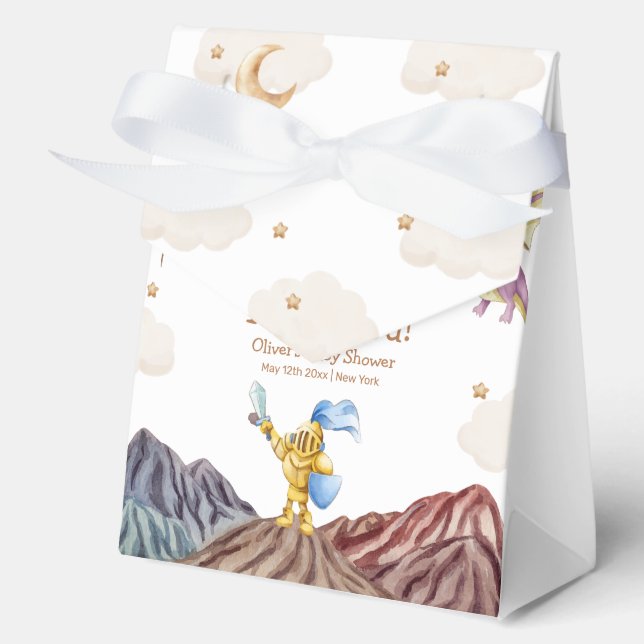 Caja Para Regalos Medieval Fairytale Dragon Boy Baby Shower (Anverso)