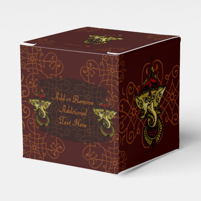 Caja Para Regalos Mehndi Ganesha (Rojo) (Costado Anverso)