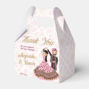 Caja Para Regalos Mehndi sangeet boda hindú de oro rosa