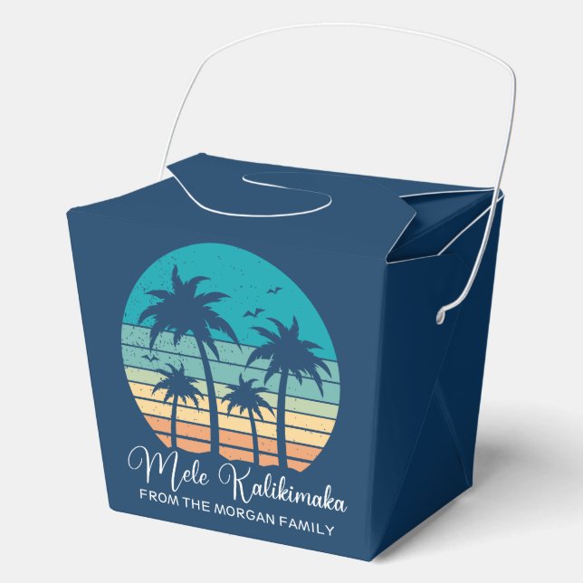 Caja Para Regalos Mele Kalikimaka Fiesta de Navidades del atardecer  (Anverso)