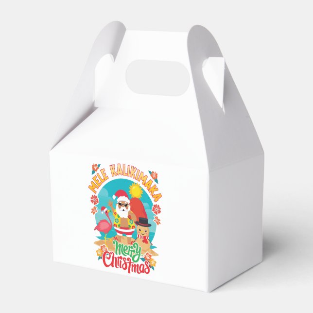 Caja Para Regalos Mele Kalikimaka para un brillante Navidad hawaiano (Front Side)