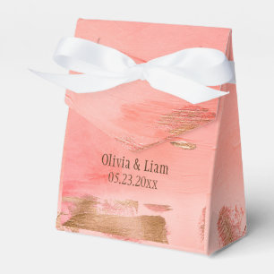 Caja Para Regalos Melocotón Dorado Sandía Marrón Elegante Boda Moder
