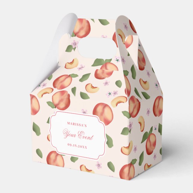 Caja Para Regalos Melocotones de acuarela botánica y flores (Front Side)