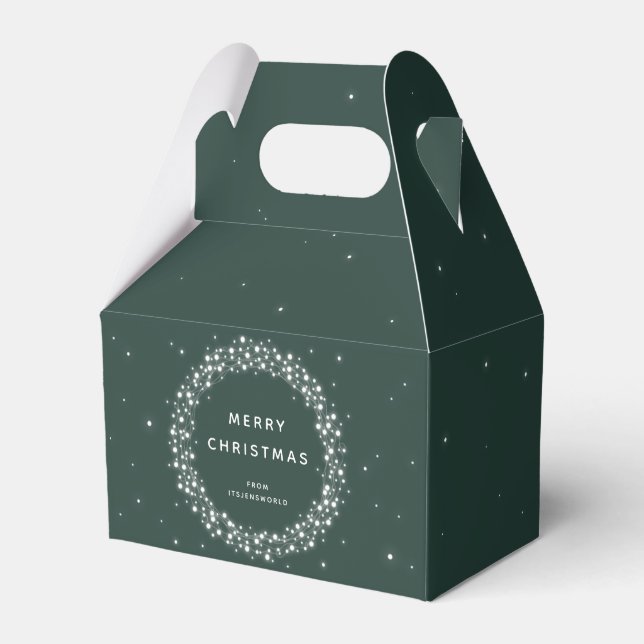 Caja Para Regalos Mensaje verde Personalizado esparcen Navidades de  (Front Side)