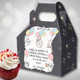 Caja Para Regalos Meow Milestone: Tema del gato Primer cumpleaños Gr