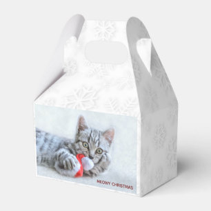 Caja Para Regalos Meowy Navidades cuelgan grisáceo gato