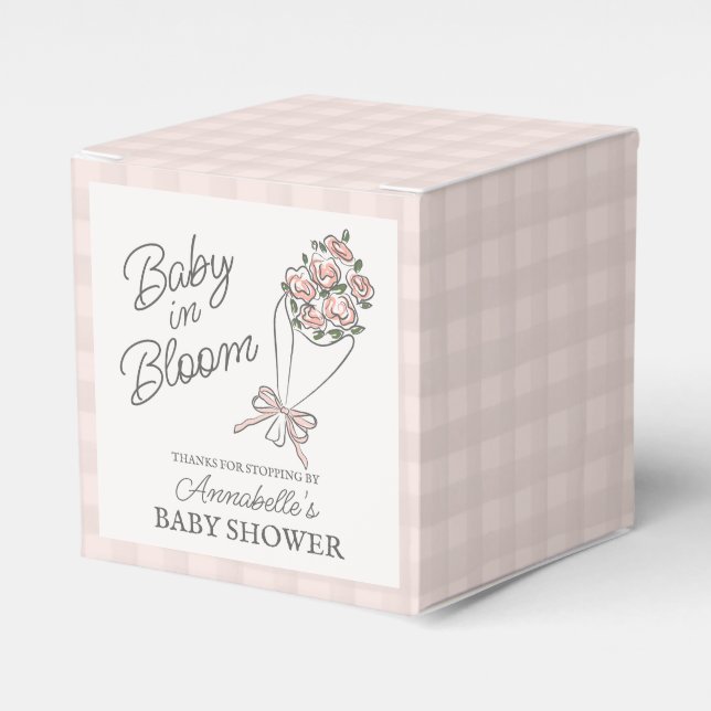 Caja Para Regalos Mercado de flores rosadas Baby Shower floral fresc (Costado Anverso)