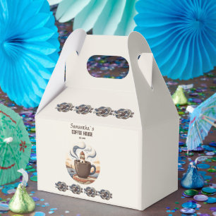 Caja Para Regalos Mercancía de la Cafetería Costera Vintage Personal