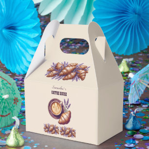 Caja Para Regalos Merch de Cafe Personalizado Croissant Vintage con 