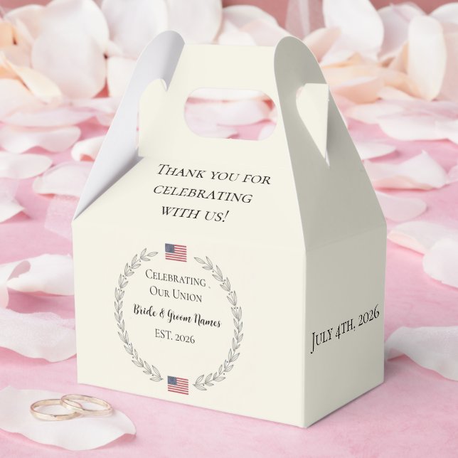 Caja Para Regalos merica 250th Anniversary Wedding  | Custom names (Boda)