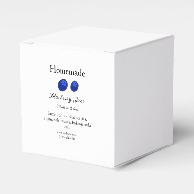 Caja Para Regalos Mermelada casera de arándanos hecha con amor añadi (Costado Anverso)