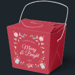 Caja Para Regalos Merry & Bright Christmas<br><div class="desc">Add a touch of festive charm to your holiday celebrations with this elegant Christmas favor box. Featuring watercolor candy, holly leaves, berries, and vintage drums on a rich red background, it brings a cozy and nostalgic holiday feel. Perfect for Christmas parties, winter weddings, or seasonal gifts — a delightful way...</div>