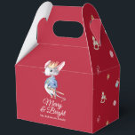 Caja Para Regalos Merry & Bright Nutcracker Mouse Favor Box<br><div class="desc">Add a touch of nostalgic charm to your holiday celebrations with this elegant Christmas favor box. Featuring a watercolor nutcracker mouse on a rich red background with the festive phrase “Merry & Bright, ” it brings warmth and whimsy to your holiday table. Perfect for party favors, small gifts, or festive...</div>