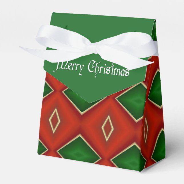 Caja Para Regalos Merry Christmas Diamond Pattern Favorito Box (Front Side)