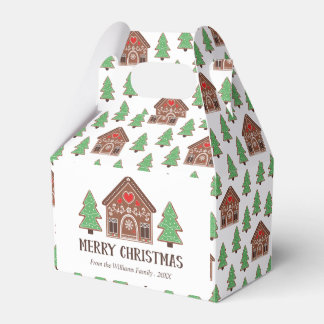 Caja Para Regalos Merry Christmas Gingerbread House & Spruce Trees