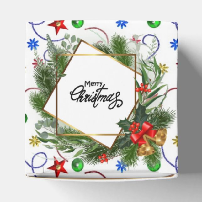 Caja Para Regalos Merry Christmas Trimings  Favor Box (Parte superior)