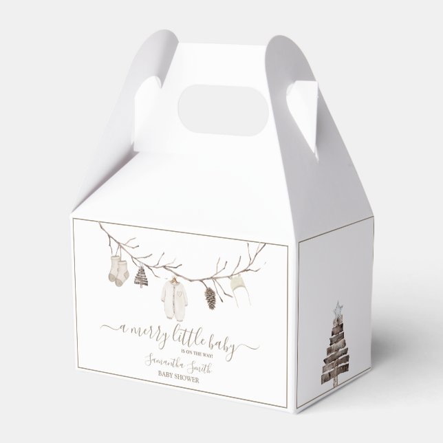 Caja Para Regalos Merry Little Christmas Winter Baby Shower (Front Side)