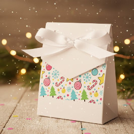 Caja Para Regalos Merry Pop: Festive Christmas Pattern Colorful Favo