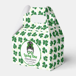 Caja Para Regalos Messy Bun Lucky One First Birthday Chica