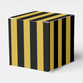 Caja Para Regalos Metallic Gold and Black Striped Classic