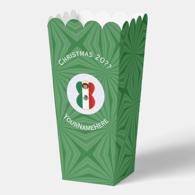 Caja Para Regalos Mexican Angel Christmas Flag Personalized Popcorn (Anverso)