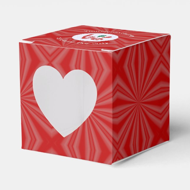 Caja Para Regalos México Bandera Rojo AMOR personalizado (Anverso)