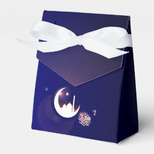 Caja Para Regalos Mezquita de Ramadán en luna creciente con azul fan