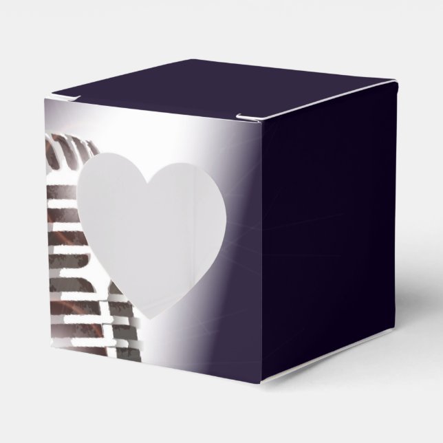 Caja Para Regalos Micrófono de etapa retro (Anverso)