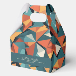 Caja Para Regalos Mid-Century Geometric Teal & Orange | Custom