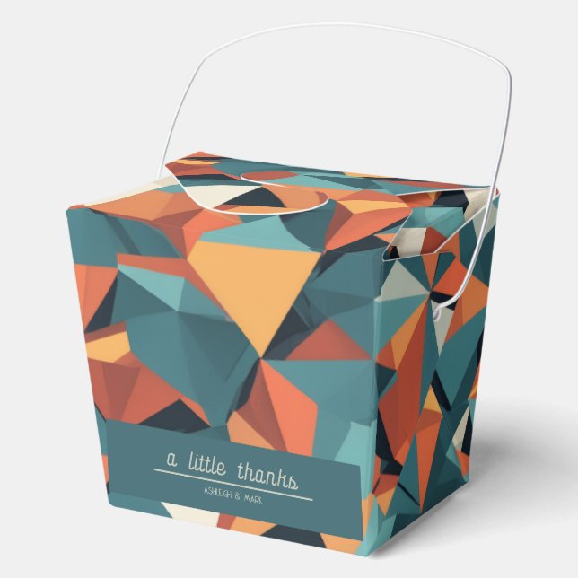 Caja Para Regalos Mid-Century Geometric Teal & Orange | Custom (Anverso)