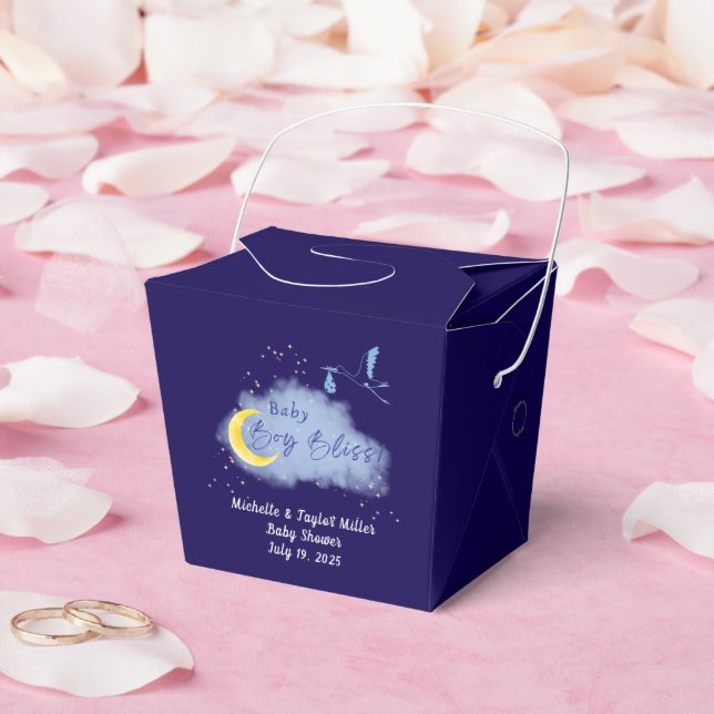 Caja Para Regalos Midnight Blue Starlit Baby Boy Bliss Stork  (Boda)