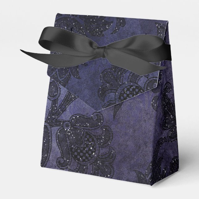 Caja Para Regalos Midnight Glimmer Vintage Damask (Front Side)