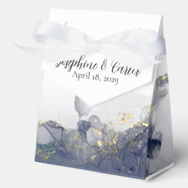 Caja Para Regalos Midnight Ink & Gold Wedding Favor Boxes