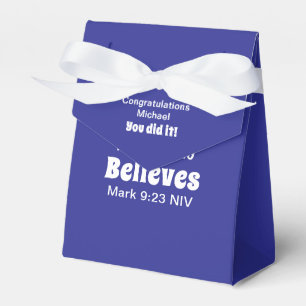 Caja Para Regalos Milagro Biblia Verse fe cristiana Azul profundo