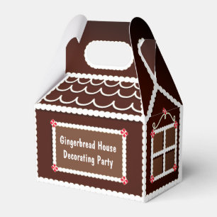 Caja Para Regalos Mimbre de chocolate Gingerbread House sonriente