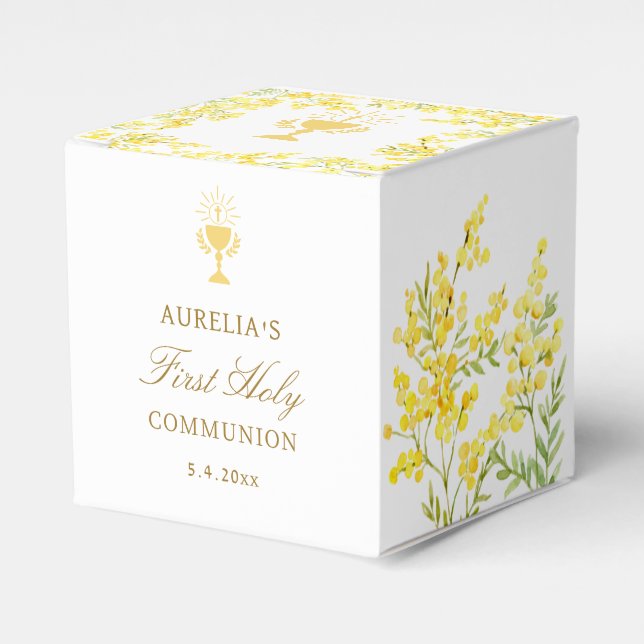 Caja Para Regalos Mimosa First Communion Cube (Costado Anverso)