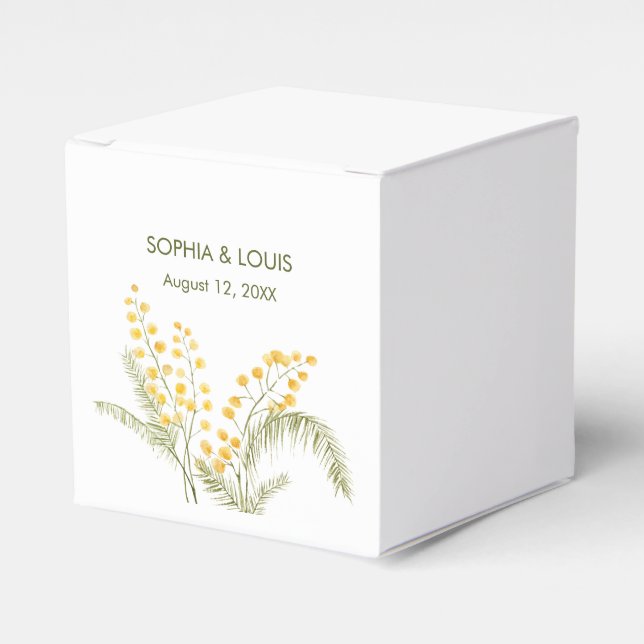Caja Para Regalos Mimosa flor boda romántico (Costado Anverso)