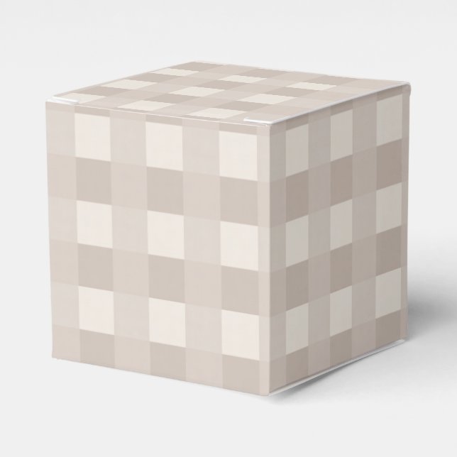 Caja Para Regalos Minimal Beige Checkerboard Design (Costado Anverso)