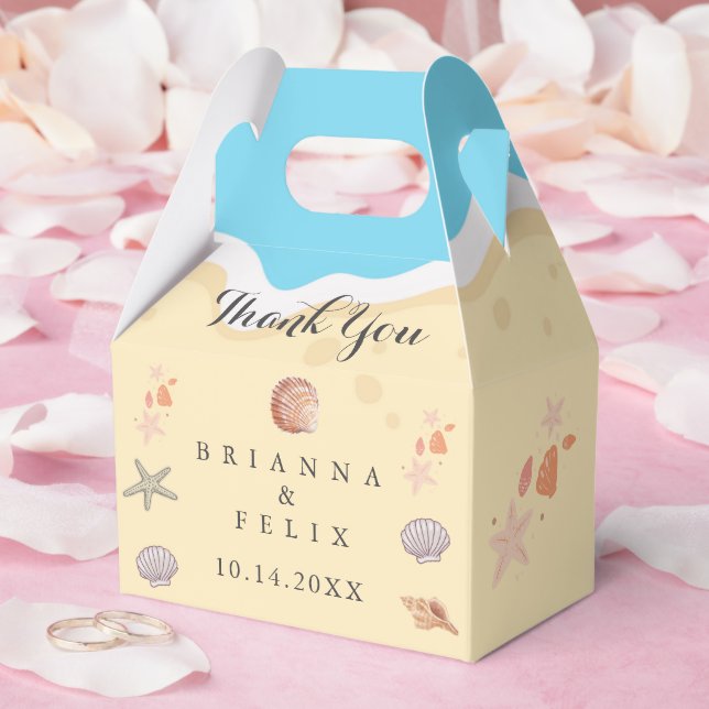 Caja Para Regalos Minimal Blue Ocean Summer Wedding (Boda)