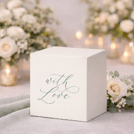 Caja Para Regalos Minimal Sage Green Wedding Favor Box with Love