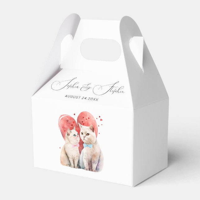 Caja Para Regalos Minimalismo con un Boda de gatos (Front Side)