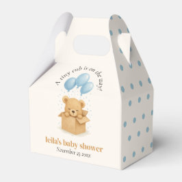 Caja Para Regalos Minimalist Blue Bear Balloon Baby Shower