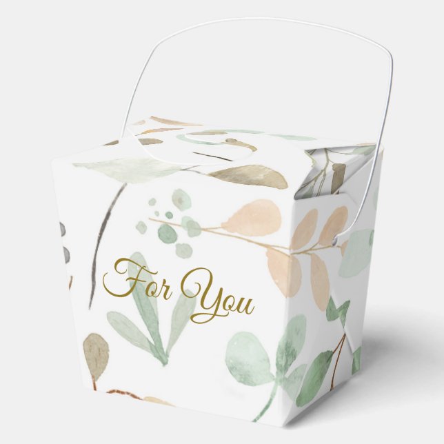 Caja Para Regalos Minimalist Leaves Pattern Favor Box (Anverso)